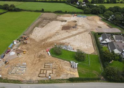 A birds eye view of groundworks at Halwell Juntion