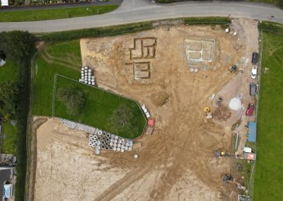 A birds eye view of groundworks at Halwell Juntion