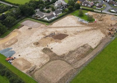 A birds eye view of groundworks at Halwell Juntion
