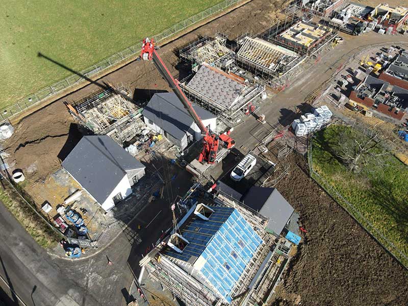 A birds eye view of groundworks at Halwill Junction