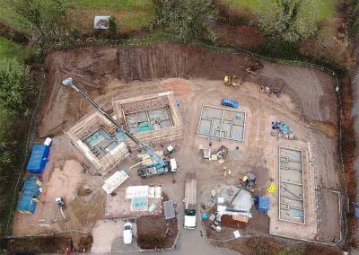 A birds eye view of groundworks at Widdecombe