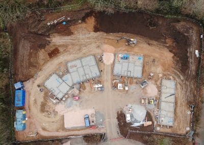 A birds eye view of groundworks at Widdecombe